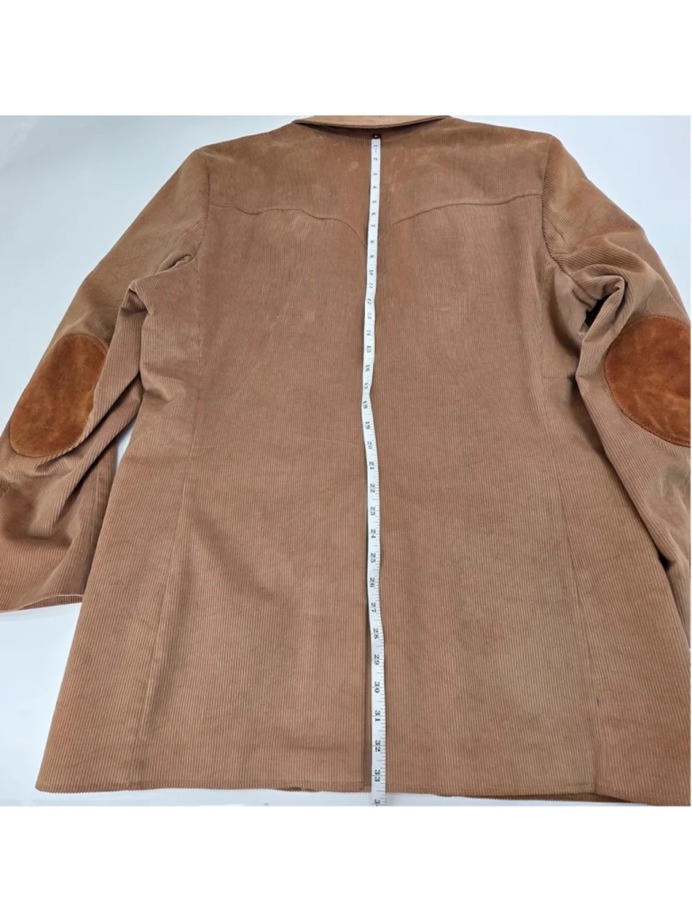 Corduroy Blazer Leather Elbow Patch Western Mens 46R Brown USA Sport Coat